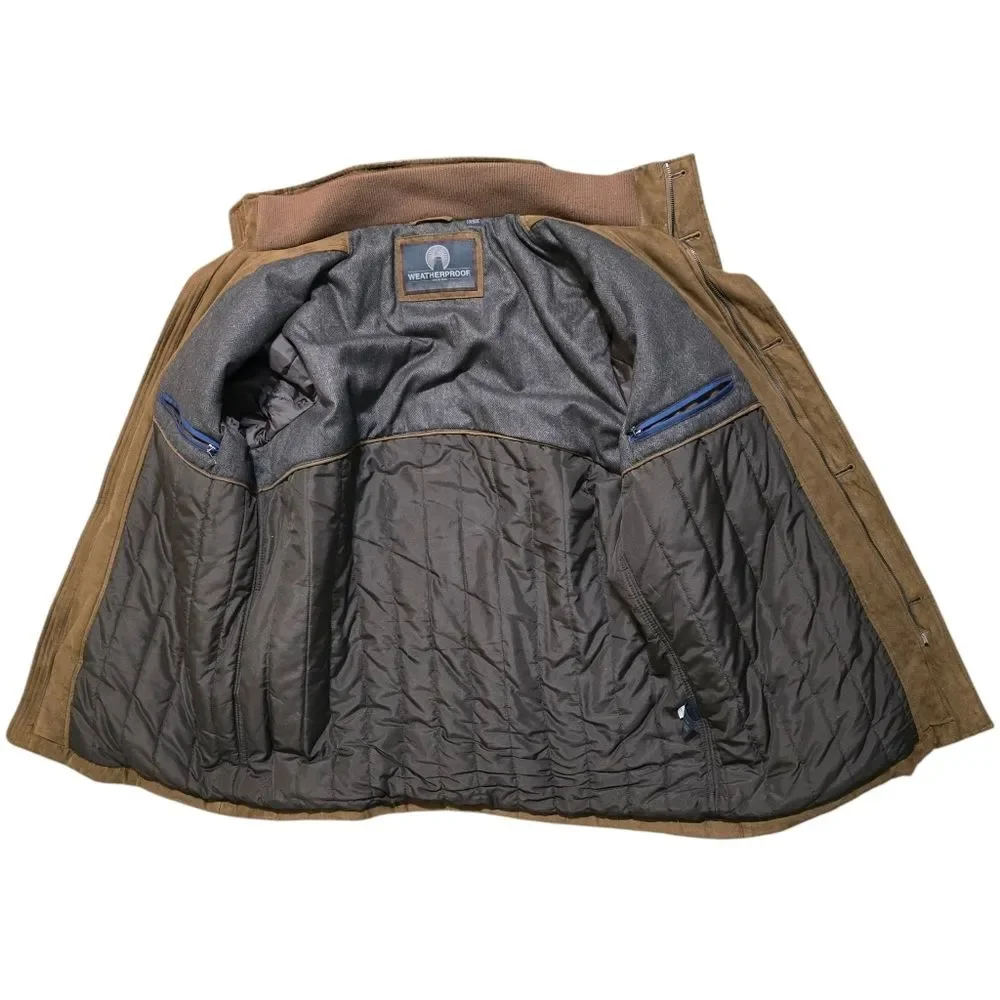 EUC VTG Weatherproof Men's Brown Jacket | Size Large | Faux Suede Winter Jacket